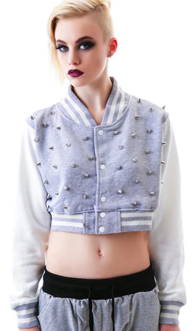 The  Margot Studded Crop Bomber