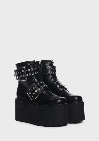 Too Busy Platform Buckled Ankle Boots