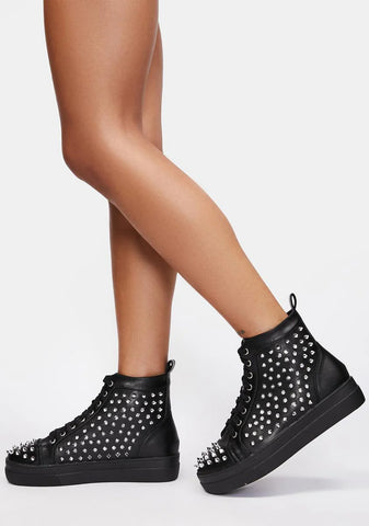The Demon Inside Studded Sneakers