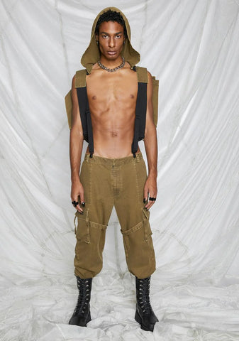 Synth Unisex Cargo Overalls With Attached Backpack