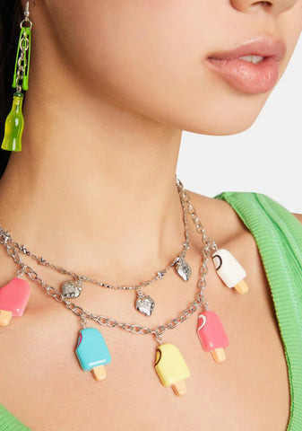 Sweet Freeze Layered Charm Necklace