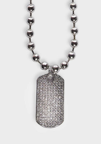 Billionaire Bling Dog Tag Necklace