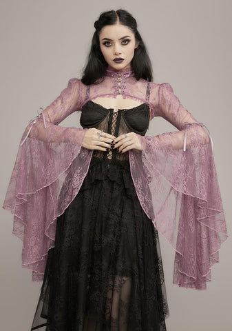 Mauve Dusk Before Dawn Lace Shrug