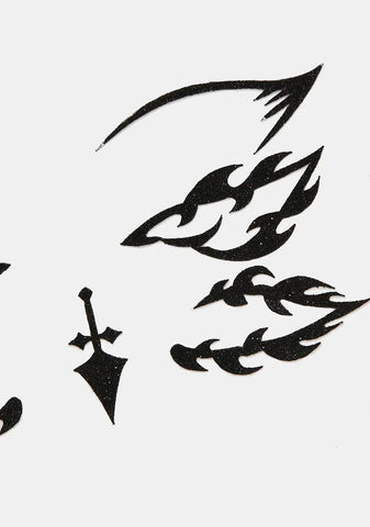 Black Flame Eyeliner Stickers
