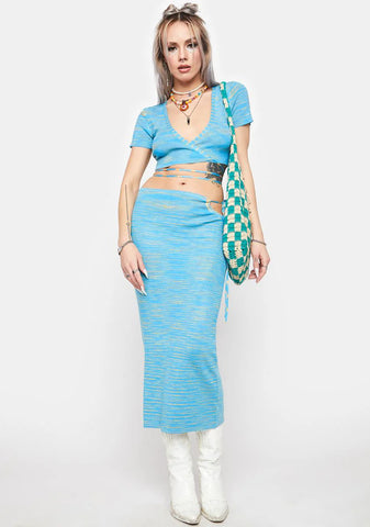Sky Chasing The Sun Midi Skirt