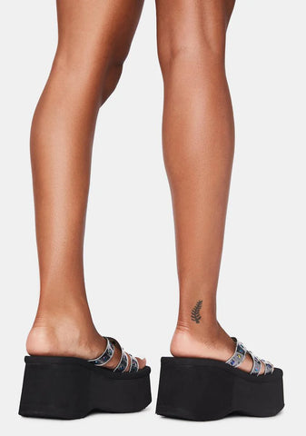 Cosmic Goth Beach Platform Sandals