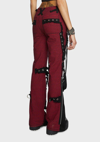 Red And Black Bo Peep Dark Street Pants