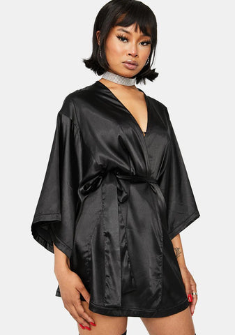 Rose in the Night Satin Robe