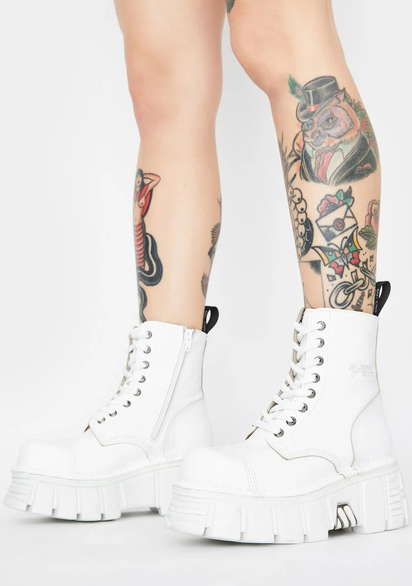 White Knife Combat Boots