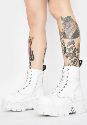 White Knife Combat Boots