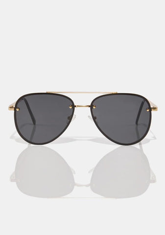 River Gold Brown Aviator Sunglasses