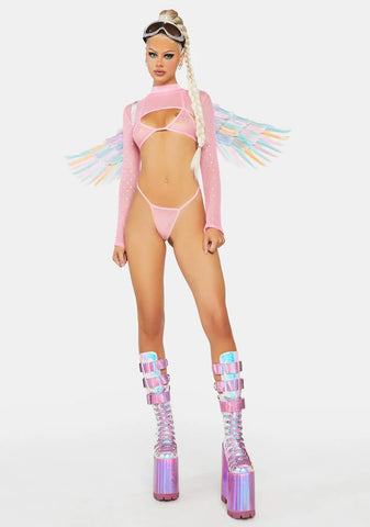 Blinged Out Sheer Lingerie Set