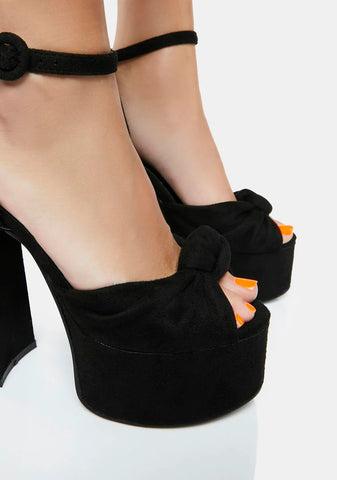 Black Knot On Platform Heels