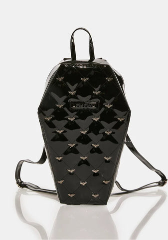 Studded Bat Quilted Coffin Backpack