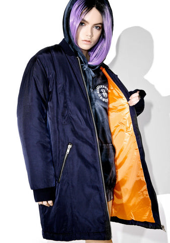 Night Fight Long Bomber Jacket