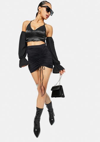 Keep Shaking Satin Crop Top