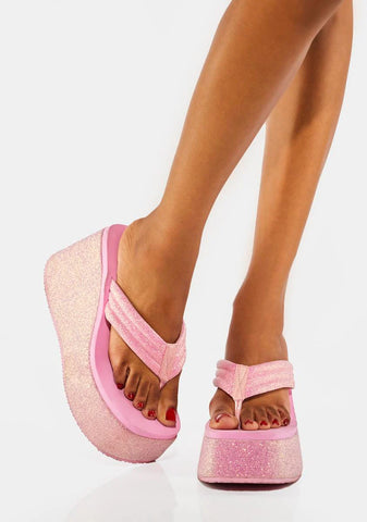 Beach Bound Glitter Flip Flops