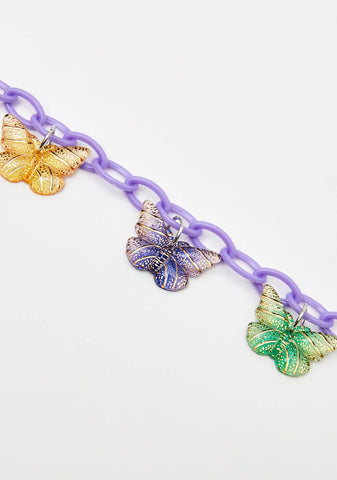 Lilac Flyin' High Butterfly Chain Necklace