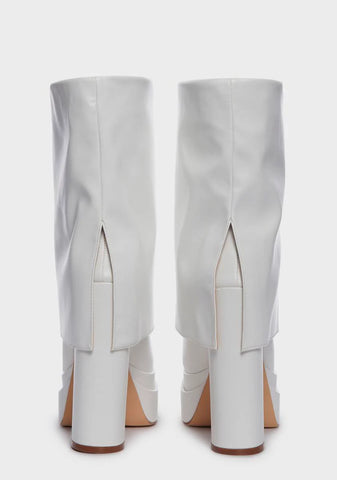 White Baby Platform Boots