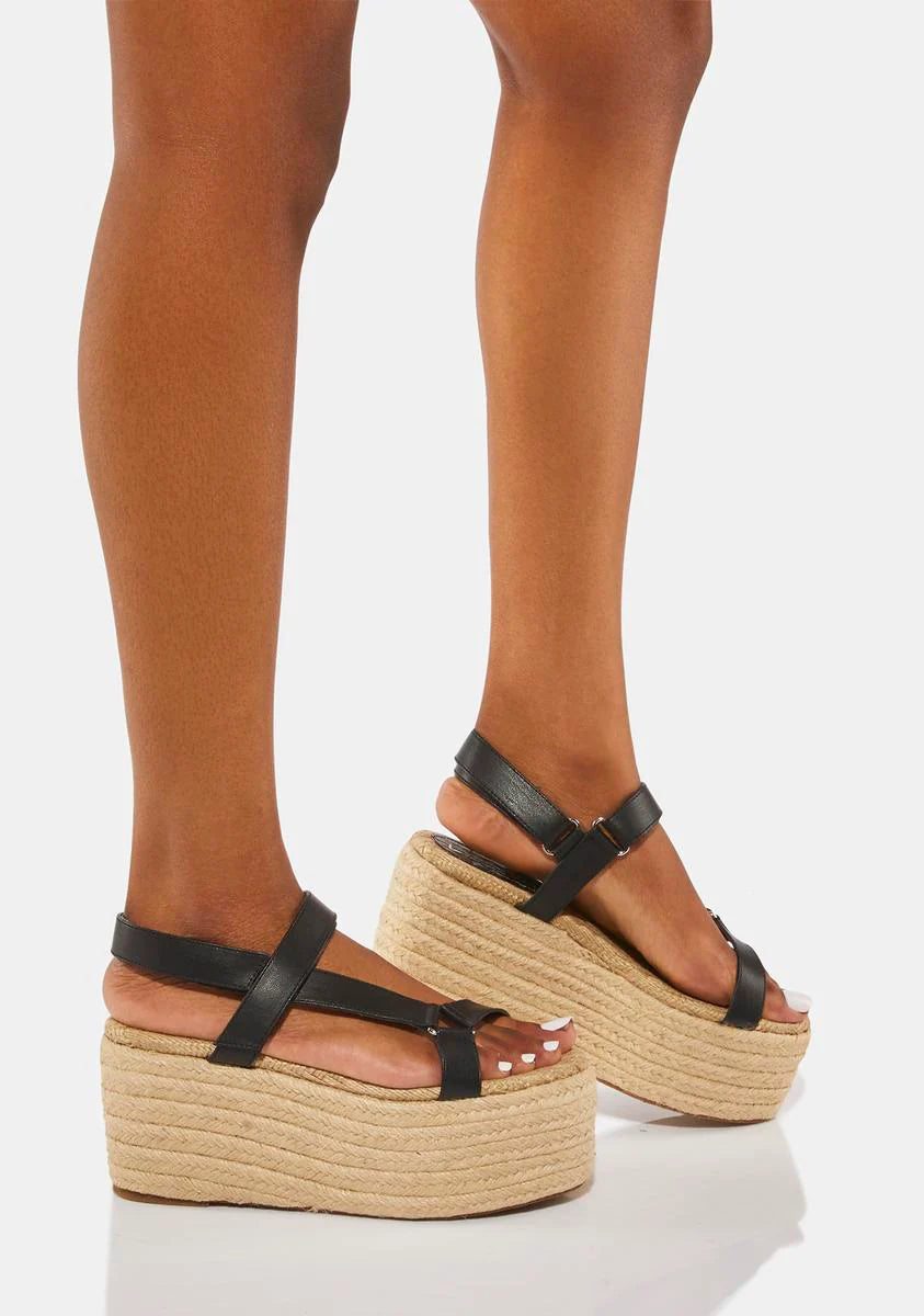 Black William Platform Sandals