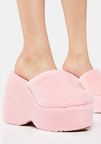 Kiss Like Cake Fuzzy Clogs