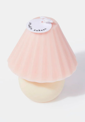 Pink Retro Lamp Candle