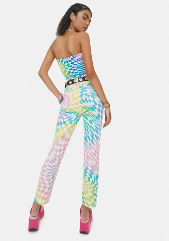 Surreal Life Checkered Crop Jeans