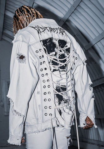 Distortion Unisex Distressed Denim Jacket