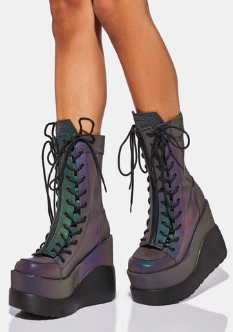 Reflective Deep Void Platform Boots