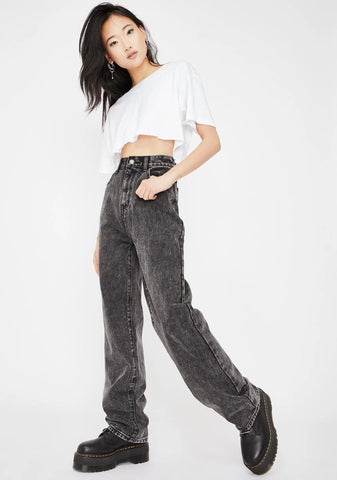 Acid Wash Loose Fit Denim Jeans