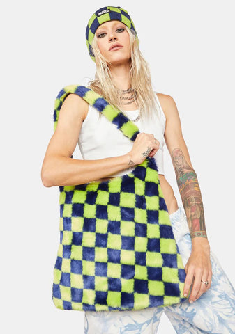 Dizzy Checkered Tote Bag