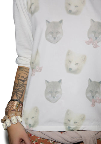 Snow Foxy Raglan - White