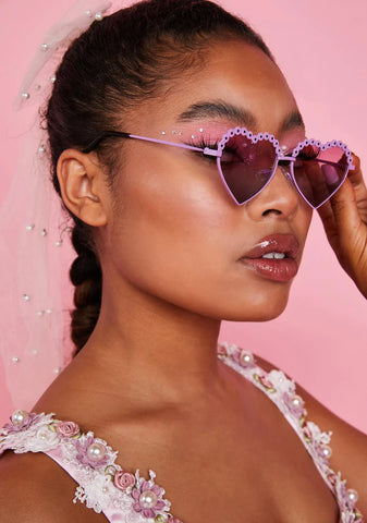 Cupid Struck Heart Shaped Sunglasses