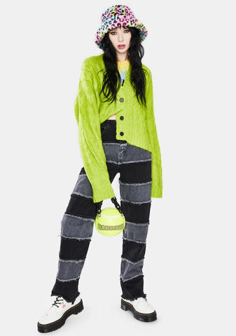 Charcoal Shredder Wide Leg Jeans