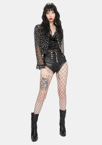 No Comment Mesh Crop Jacket