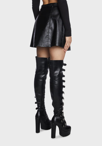 Plaid Splicing Skirt