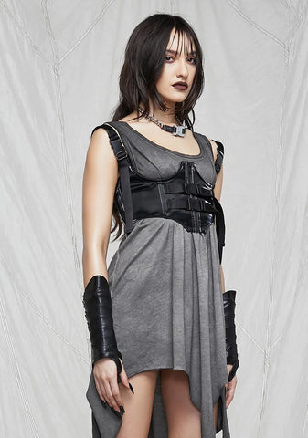 Synth Liquid Velvet Underbust Corset