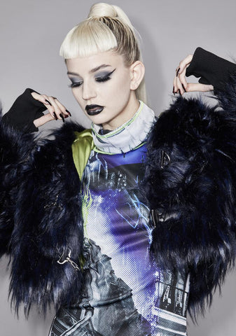 Royal Damnation Faux Fur Jacket