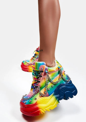 Rainbow Space Candy Platform Sneakers