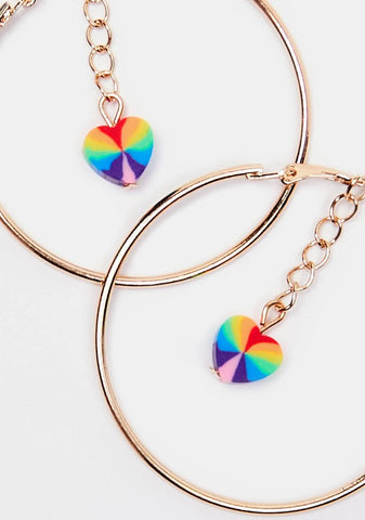 Know And Love Charm Hoop Earrings