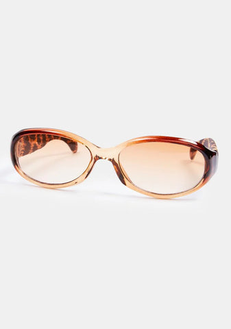 Twins Brown Oval Sunglasses