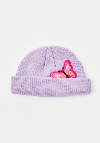 Lilac You're So Fly Knit Beanie