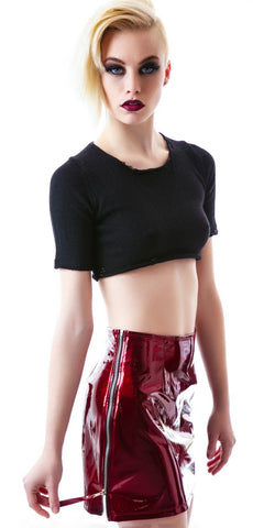 Slick PVC Zipper Skirt
