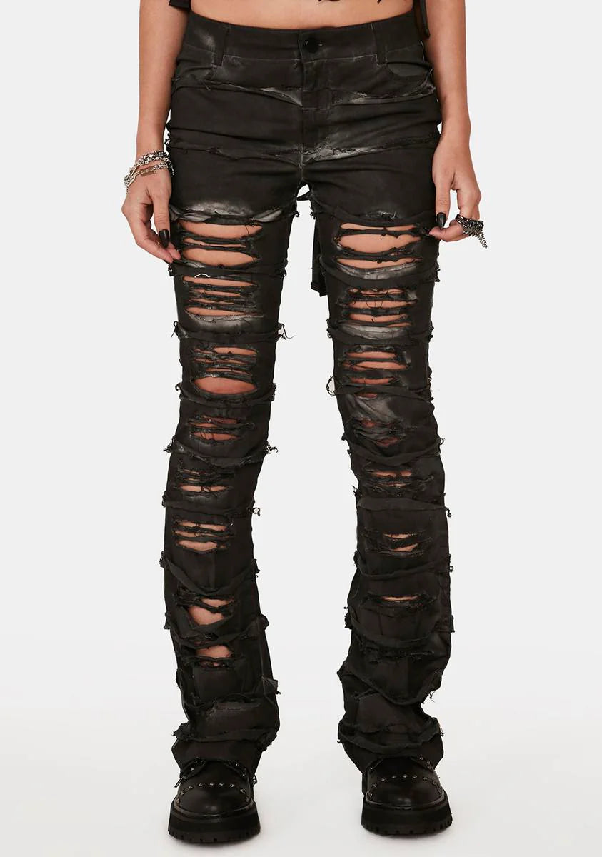 Distortion Heavy Distressed Skinny Jeans