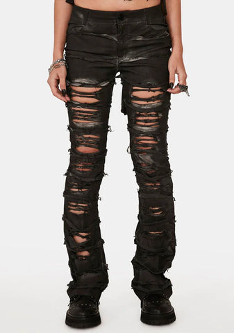 Distortion Heavy Distressed Skinny Jeans