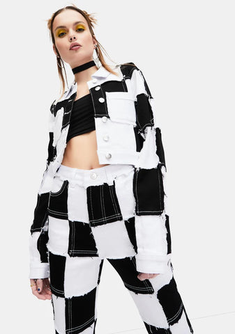Tunnel Vision Checkered Crop Jacket