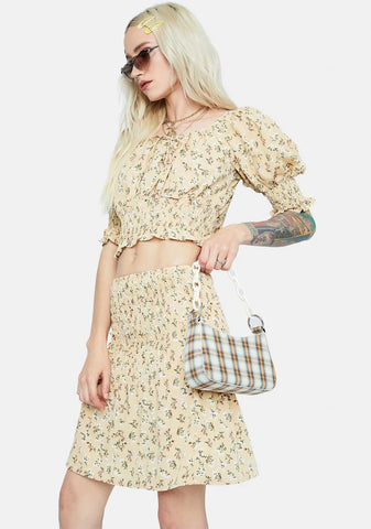 Sunny Private Beach Floral Smocked Skirt Set