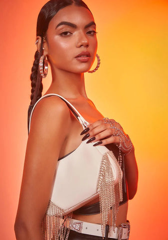 Icy Married To The Money Baguette Bag