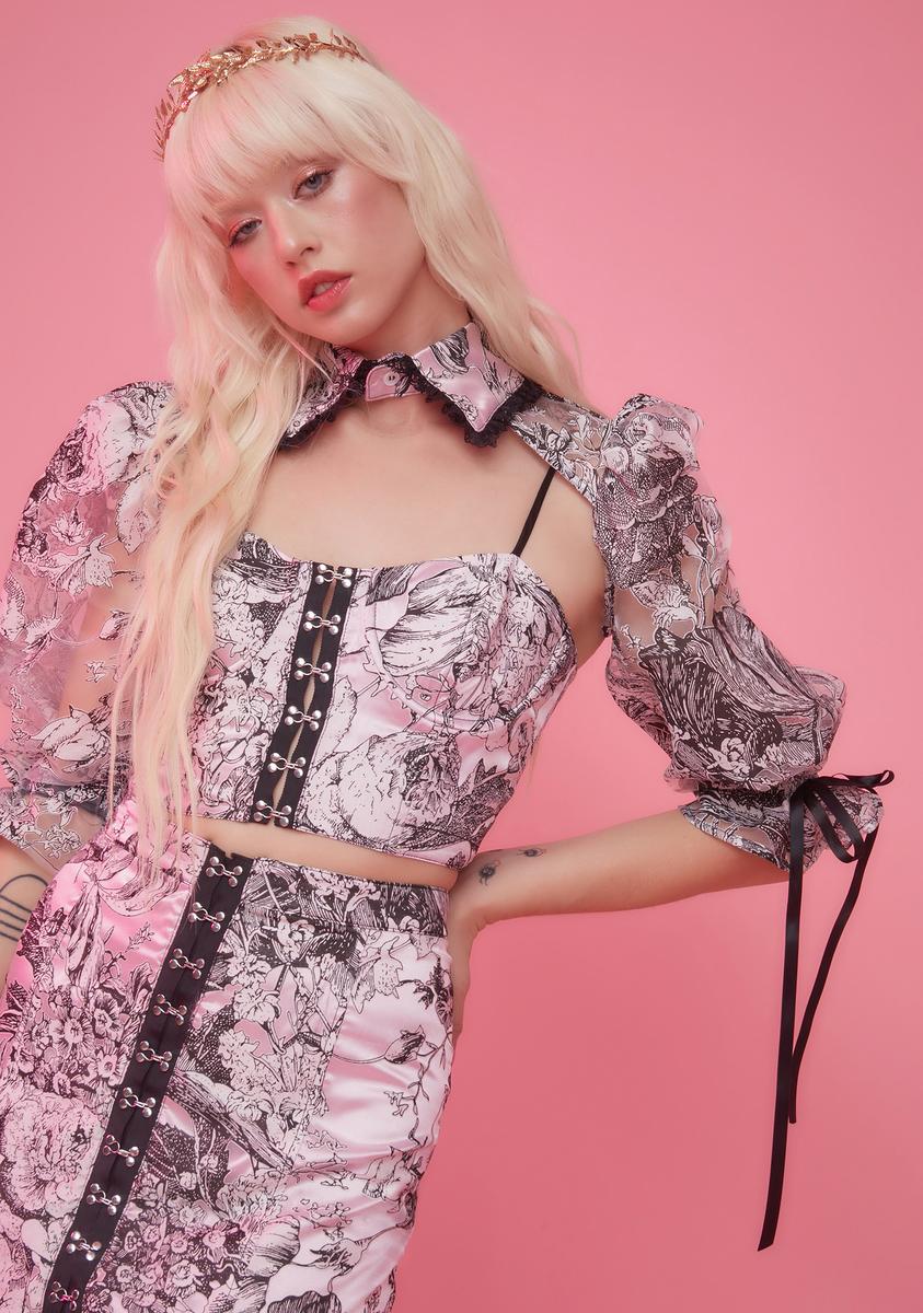 Draped In Dawn Corset Top And Shrug Set