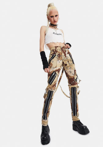 Sand Camo Classic Slim Leg Bondage Pants